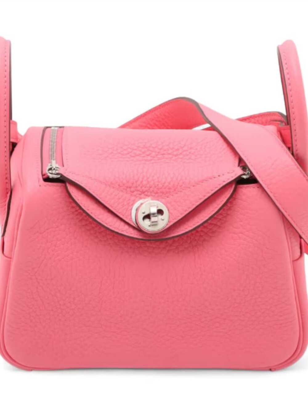 Hermès Lindy Mini 20 Taurillon Clemence Rose Azalee